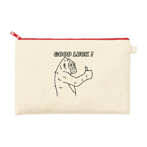 ポジティブゴリラ＃１ カラーファスナーキャンバスフラットポーチ（M）