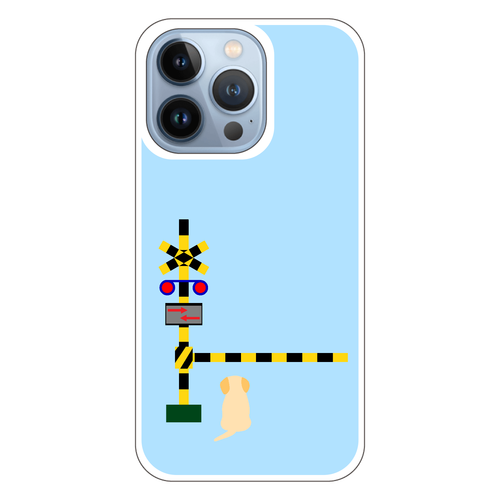 踏切のわんこ（あお） iPhone13 Pro (白/黒) 