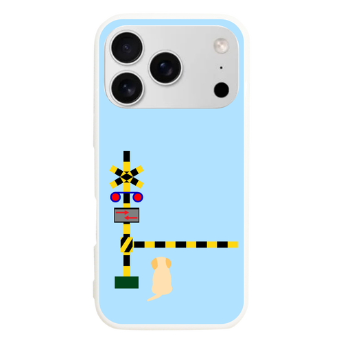 踏切のわんこ（あお） iPhone17 Pro (ハードケース)