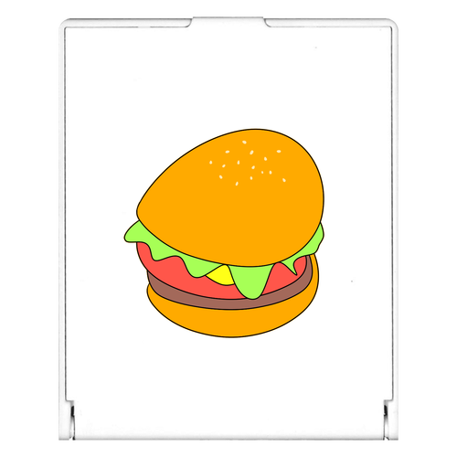 歪んだハンバーガー スクエアミラー