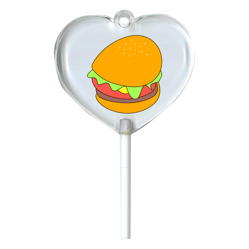 歪んだハンバーガー ハートキャンディアクリルチャーム