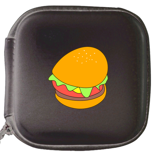 歪んだハンバーガー レザースタイルマルチケース（S）