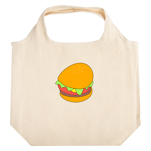 歪んだハンバーガー たためるマルシェ【白プリントあり】