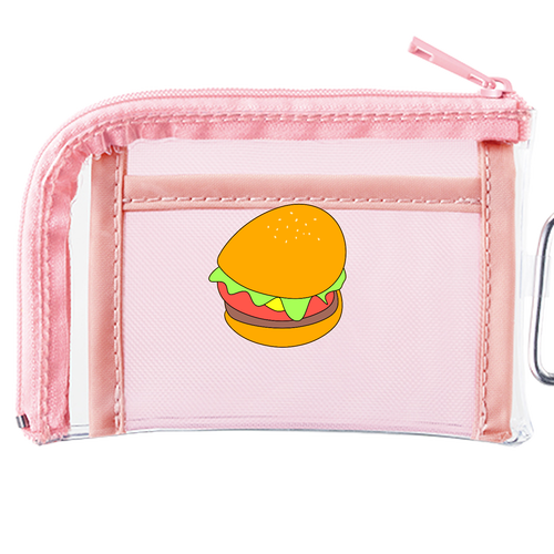 歪んだハンバーガー メッシュポケットクリアミニポーチ