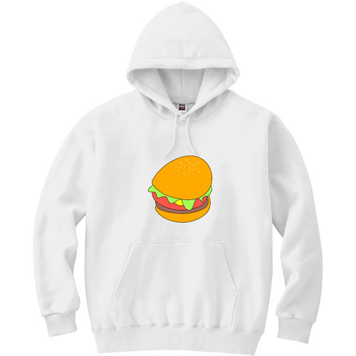 歪んだハンバーガー 軽量プルパーカー (長袖プリント)