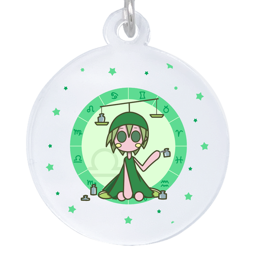 てんびん座・パターン1フルカラー  アクリルアンブレラマーカー(丸型4cm) アクリルアンブレラマーカー(丸型4cm)