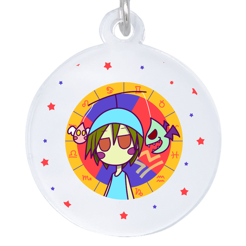 てんびん座・パターン2フルカラー  アクリルアンブレラマーカー(丸型4cm) アクリルアンブレラマーカー(丸型4cm)