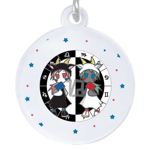 やぎ座・パターン2フルカラー  アクリルアンブレラマーカー(丸型4cm) アクリルアンブレラマーカー(丸型4cm)