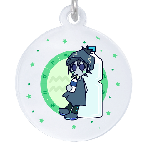 みずがめ座・パターン1フルカラー  アクリルアンブレラマーカー(丸型4cm) アクリルアンブレラマーカー(丸型4cm)