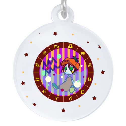 みずがめ座・パターン2フルカラー  アクリルアンブレラマーカー(丸型4cm) アクリルアンブレラマーカー(丸型4cm)