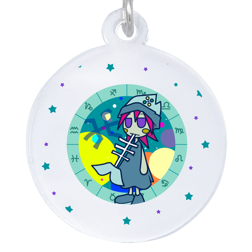 うお座・パターン2フルカラー  アクリルアンブレラマーカー(丸型4cm) アクリルアンブレラマーカー(丸型4cm)