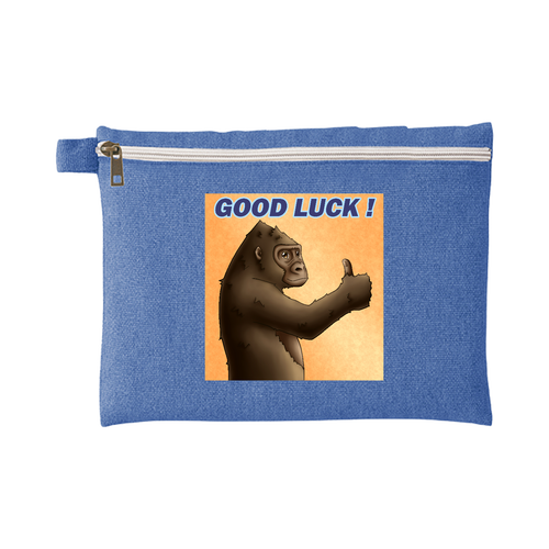 ポジティブゴリラ＃１ シャンブリックキャンバスフラットポーチ（L）