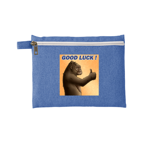 ポジティブゴリラ＃１ シャンブリックキャンバスフラットポーチ（M）