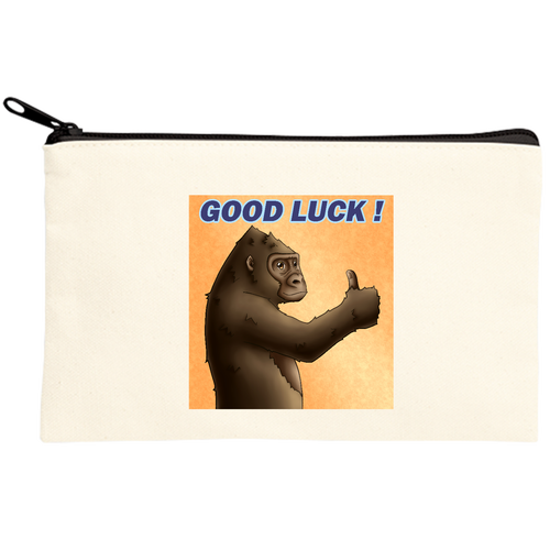 ポジティブゴリラ＃１ キャンバスポーチ(S)【白プリント有】