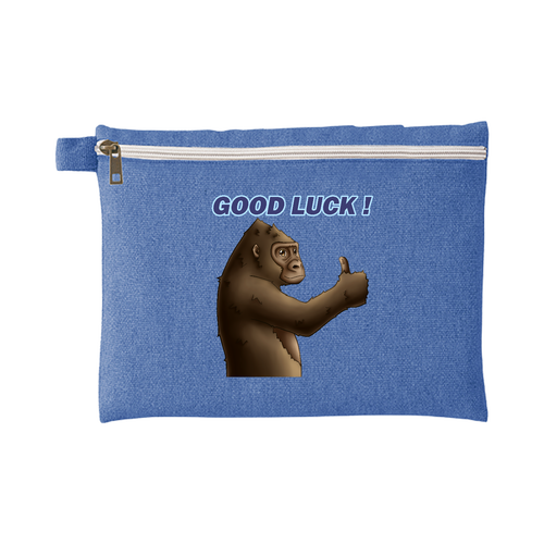 ポジティブゴリラ＃１ シャンブリックキャンバスフラットポーチ（L）