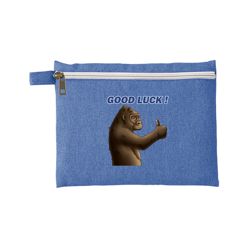 ポジティブゴリラ＃１ シャンブリックキャンバスフラットポーチ（M）