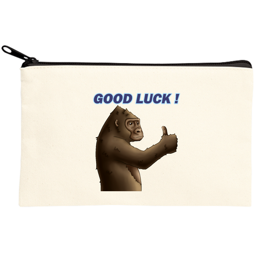 ポジティブゴリラ＃１ キャンバスポーチ(S)【白プリント有】