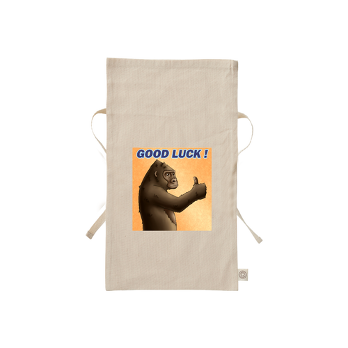 ポジティブゴリラ＃１ オーガニックコットンラッピング巾着（S）