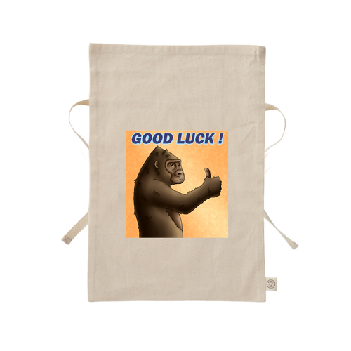 ポジティブゴリラ＃１ オーガニックコットンラッピング巾着（M）