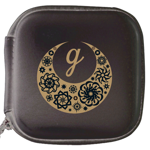 ことばもん／さいわいMoonとイニシャル・G／レザーマルチケース レザースタイルマルチケース（S）