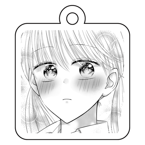 少女漫画の1コマ アクリルキーホルダー　四角型 (4cm)