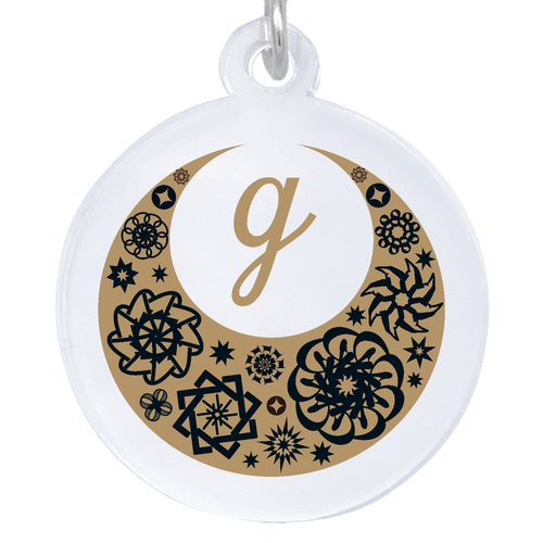 ことばもん／さいわいMoonとイニシャル・G／アンブレラマーカー アクリルアンブレラマーカー(丸型4cm)