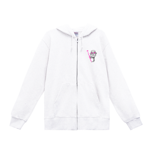 かっこいい若者たち フードプリントジップパーカー