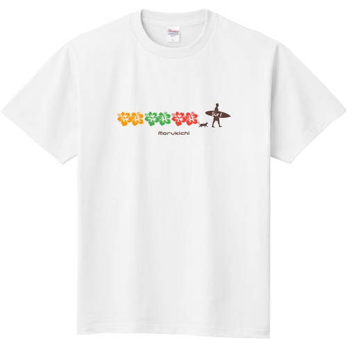 夏のサーフ風　白 定番Ｔシャツ
