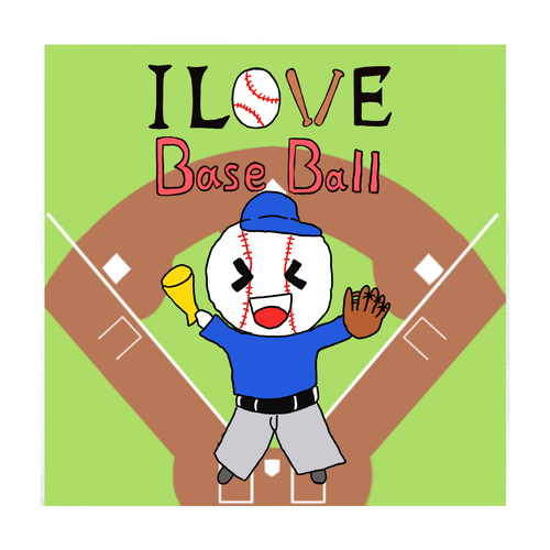 I LOVE BaseBall ハンカチ ソフトタッチミニタオル
