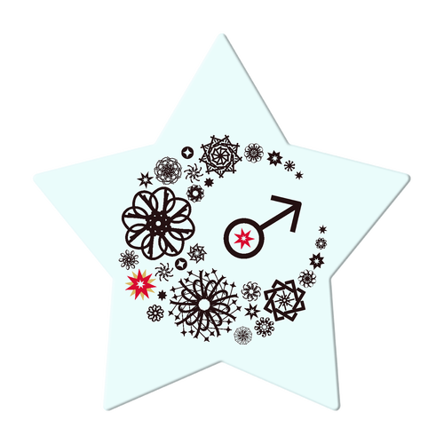 ことばもん／だいすきMoonと惑星マーク・火星編／アクリルスターコースター アクリルコースター 星形