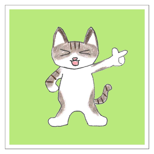 はつらつねこさんステッカー 100mmホワイトステッカー・シール