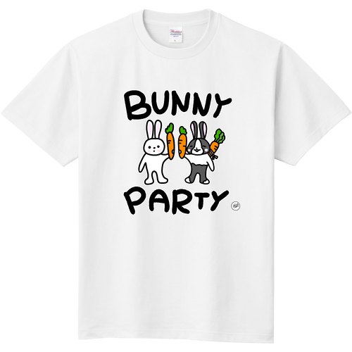 BUNNY PARTY/サイン白/ぴょんとうぴょる 定番Ｔシャツ