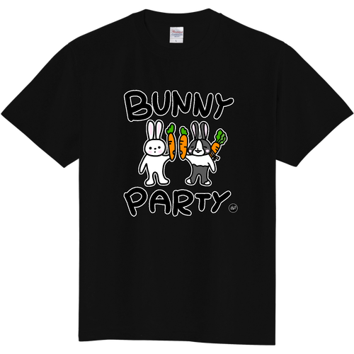 BUNNY PARTY/サイン黒/ぴょんとうぴょる 定番Ｔシャツ