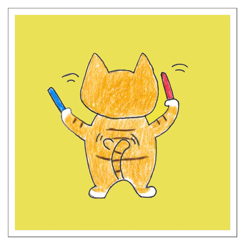 推し活ねこさんステッカー 100mmホワイトステッカー・シール