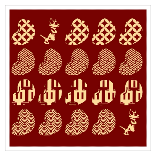 【2025】AZUKI和柄 ステッカー 100mmホワイトステッカー・シール