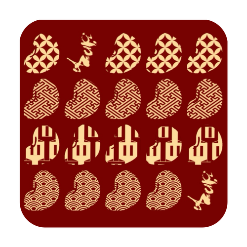 【2025】AZUKI和柄 ハンカチ 全面プリントハンカチタオル 