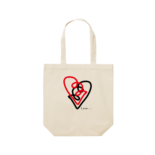 愛と輪(あいとは) レギュラーキャンバストートバッグ(M) (フルカラー転写プリント)