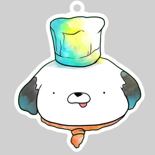 パてぃ(犬)　アクリルキーホルダー ダイカットアクリルキーホルダー(8×8cm)