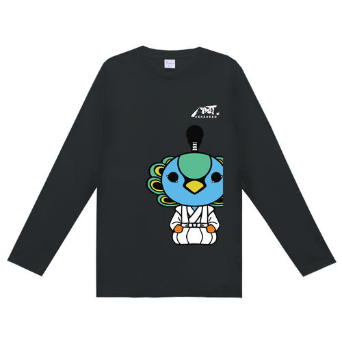 和装侍系音楽集団MYST.雀之介　ロングTシャツ（ロゴ白ver） ヘビーウェイト長袖Ｔシャツ (長袖プリント可)