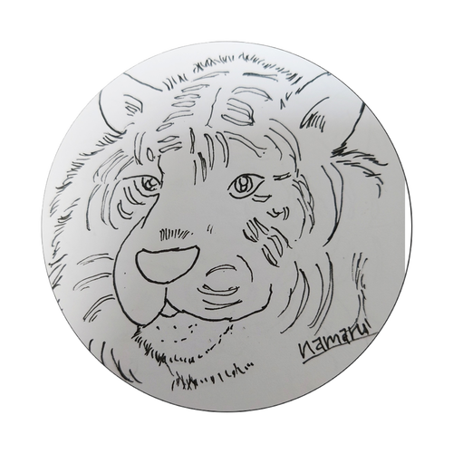 ホワイトタイガー オリジナル缶バッジ白背景(75mm)