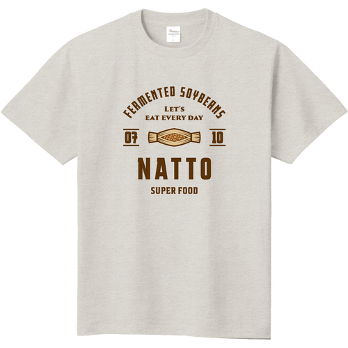 納豆 -Vintage- (文字ブラウン) 定番Ｔシャツ