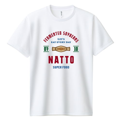 納豆 -Vintage- (レトロカラー) ドライＴシャツ