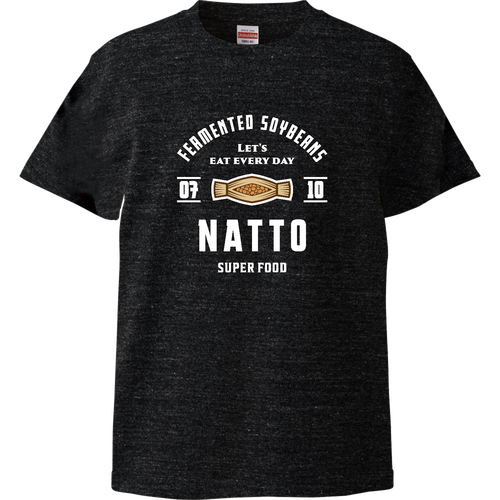 納豆 -Vintage- (文字ホワイト) ハイクオリティーTシャツ