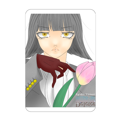 【削除者 - Deleter -】エジリオ・ヴィットーリ誕生祭2026（ピンクのチューリップ）イラスト（アクリルカード　W59×H86） アクリルカード　W59×H86
