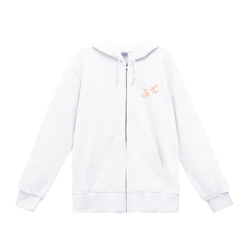 手話-楽しい- スタンダードWフードジップパーカー