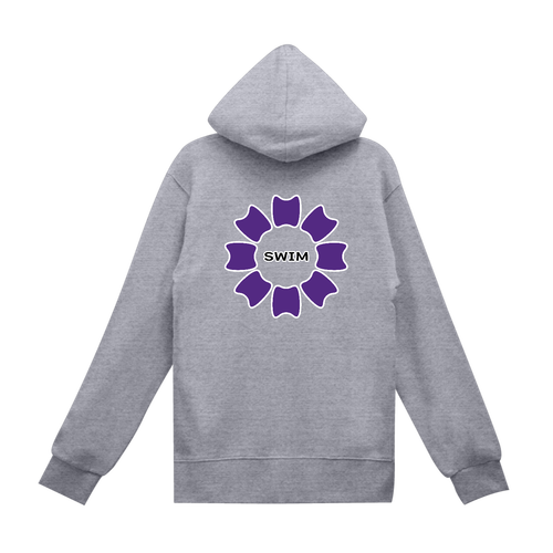 プルフラワー（V）（SWIM）背面プリント スタンダードWフードプルパーカー