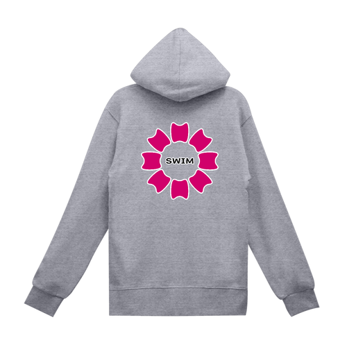 プルフラワー（P）（SWIM）背面プリント スタンダードWフードプルパーカー