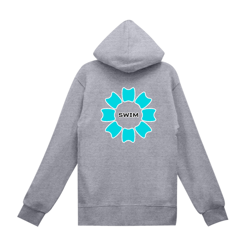 プルフラワー（E）（SWIM）背面プリント スタンダードWフードプルパーカー