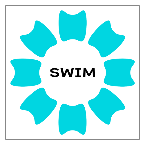 プルフラワー（E）（SWIM） ワンポイント生地用アイロンステッカー 10cm×10cm