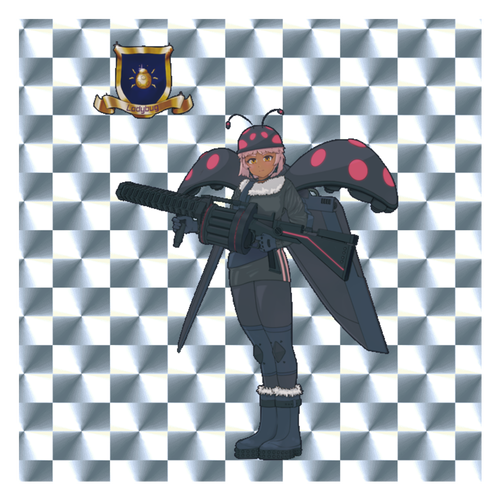 【おちょぼ口さん】テントウムシ キラキラシール　シルバー